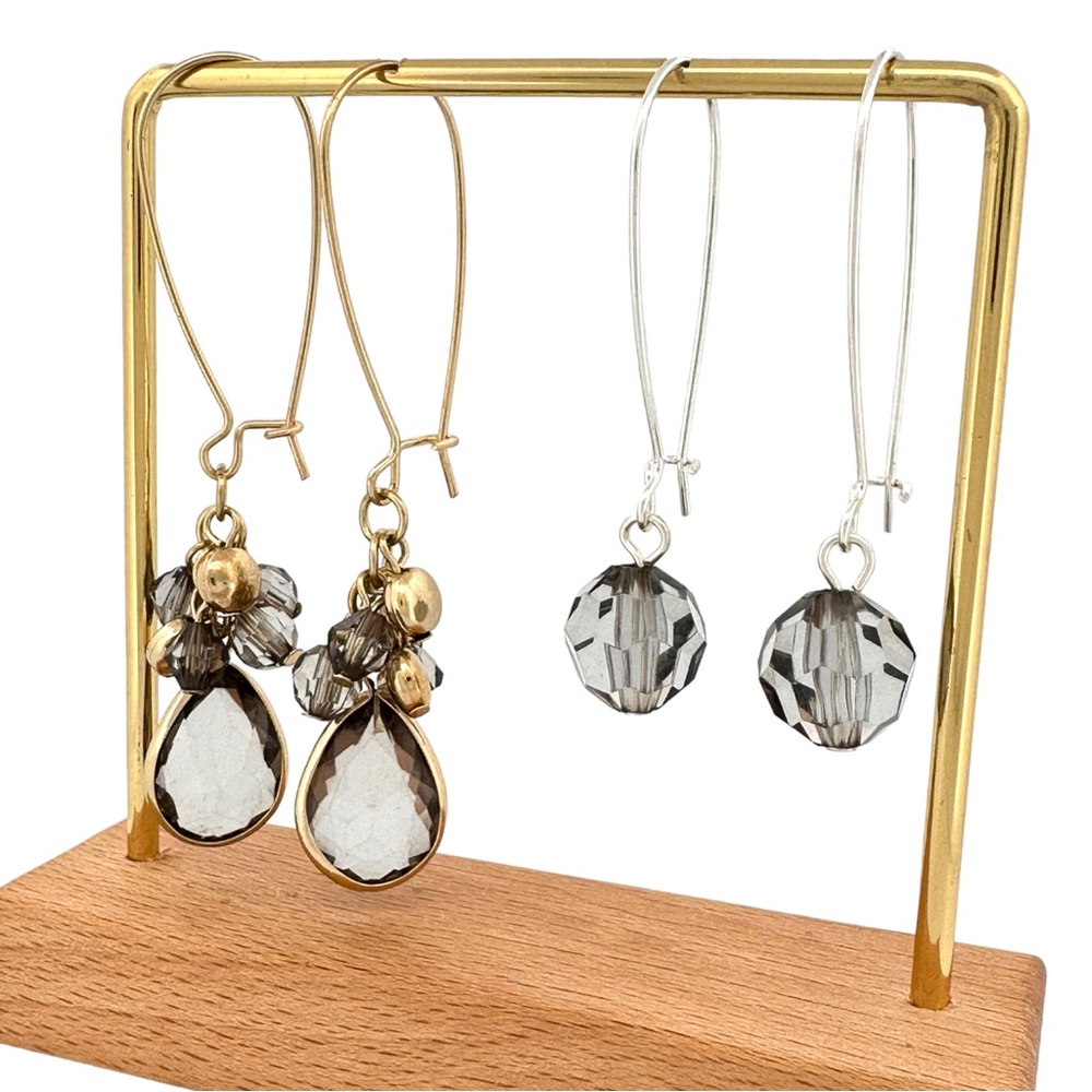 2 Pairs of Kidney Hook Earrings - 1 Silver & 1 Gold Nickel-Free Fashion Earrings